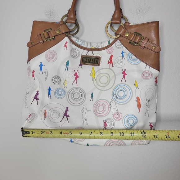 Junior Drake Love JD White Leather Novelty Print Shoulder Bag - Picture 14 of 15